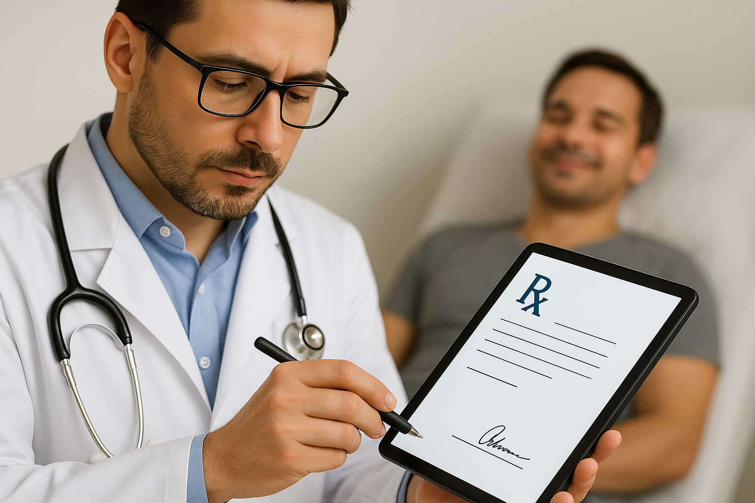 طبيب يكتب روشتة رقمية